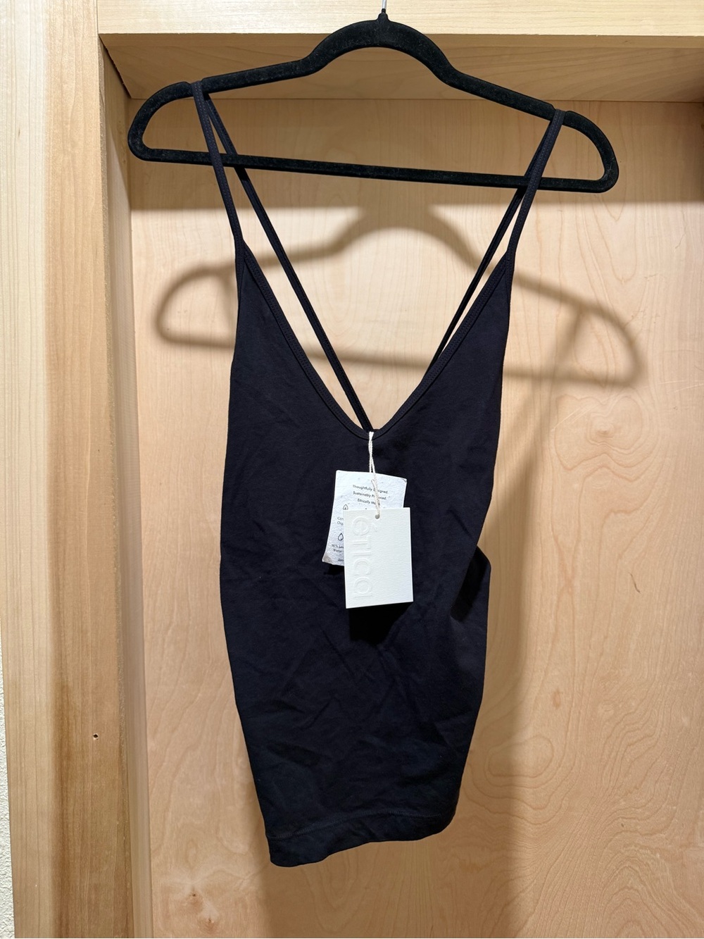 Etica Black Criss Cross Tank New with Tags Size Small 100% Organic Cotton